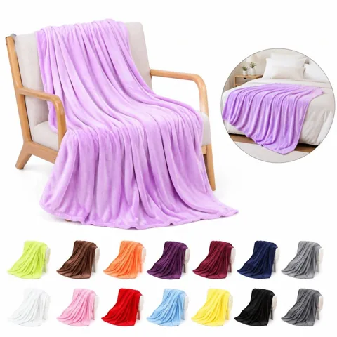Ultra-Soft Flannel Fleece Throw Blanket for Sofa, Cozy & 2