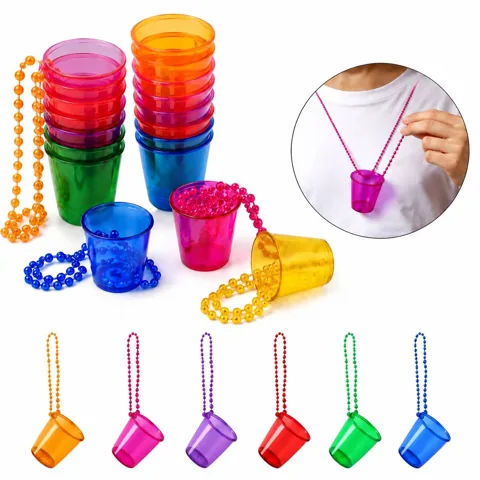 Multicolor Plastic Wine Glass Necklace with Adjustable Cord 2
