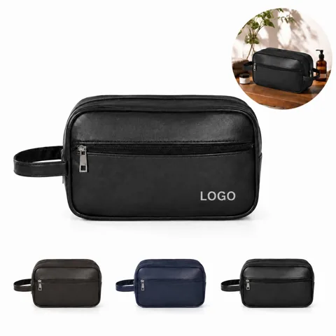 PU Leather Toiletry Bag with Water-Resistant Travel