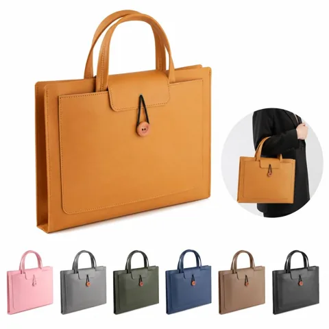 Minimalist PU Leather Laptop Sleeve with Water-Resistant 2