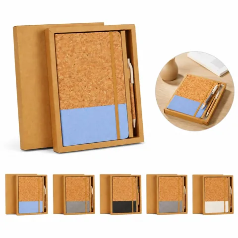 Eco Cork A5 Notebook Set with Straw Pen 2