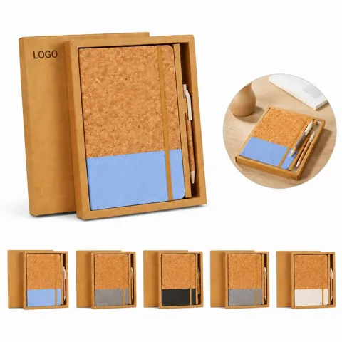 Eco Cork A5 Notebook Set with Straw Pen