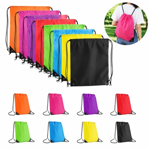 Water-Resistant Polyester Drawstring Backpack for Travel 2