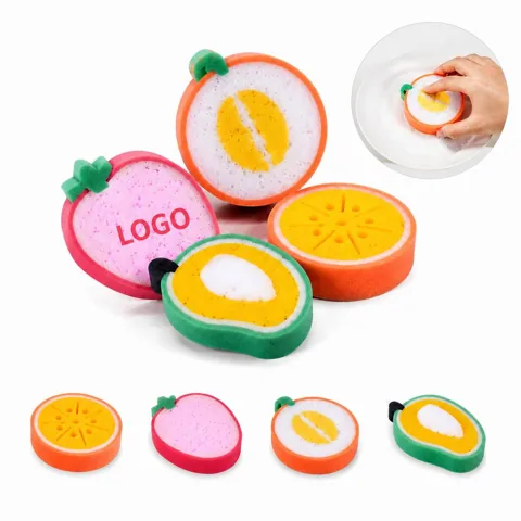 Non-Scratch Fruit Sponge Scrubbers for Kitchen Cleaning