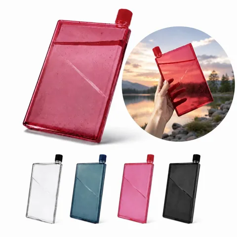 Flat A5 Leakproof Water Bottle, Transparent Slim Design 2