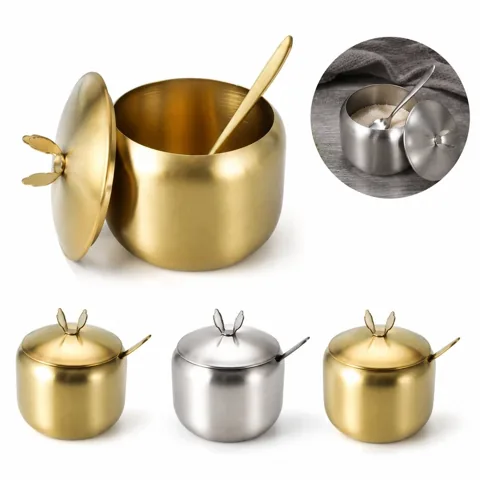 Stainless Steel Seasoning Jar with Airtight Lid for Sugar 2
