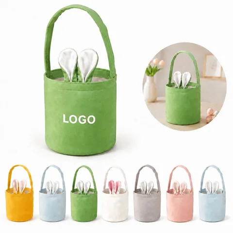 Bunny-Ear Storage Bucket with Multi-Compartment Organizer