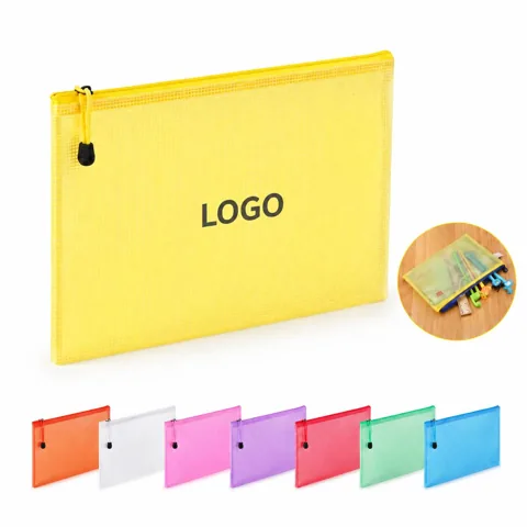 A4 Water-Resistant Mesh Zipper Document Pouch for Everyday Use