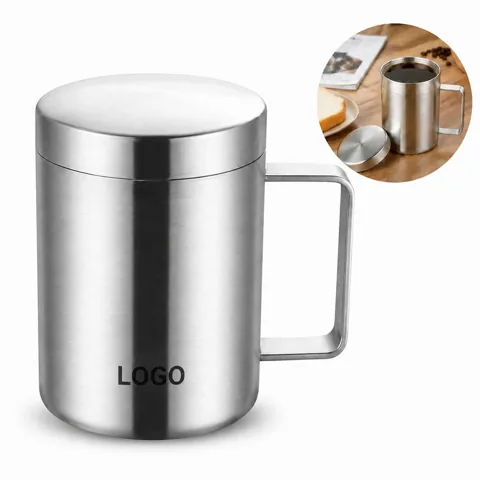 Stainless Steel Insulated Coffee Mug with Spill-Resistant