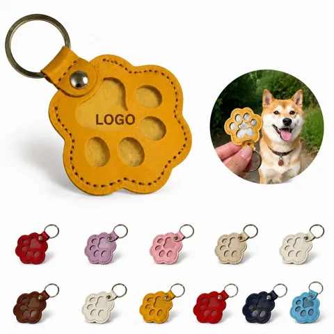 Memorial Paw Print Keychain Durable Metal with Polished