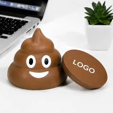 Emoji Poop Squeezies Stress Reliever Toy, Customizable Soft