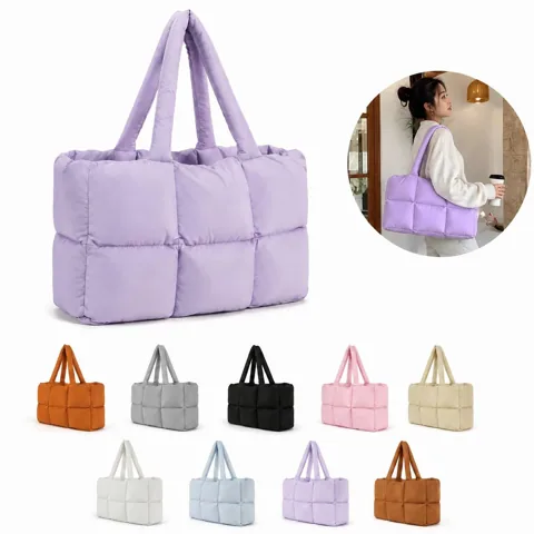 Oversized Quilted Puffy Shoulder Bag Lightweight Satchel 2