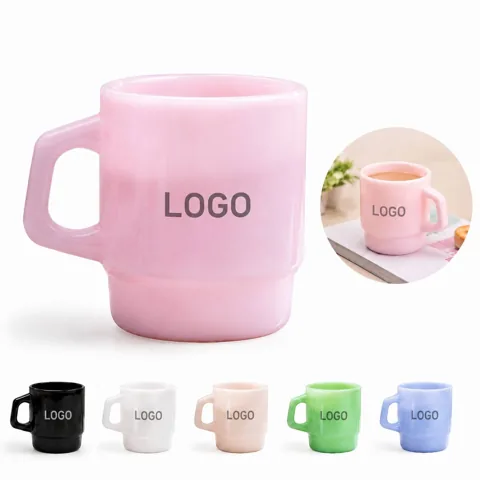 Stackable Glass Mug 7.8oz with Handle, Clear