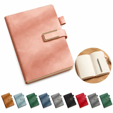 A5 Leather Notebook with Secure U-Buckle Closure 2