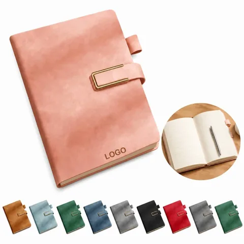 A5 Leather Notebook with Secure U-Buckle Closure