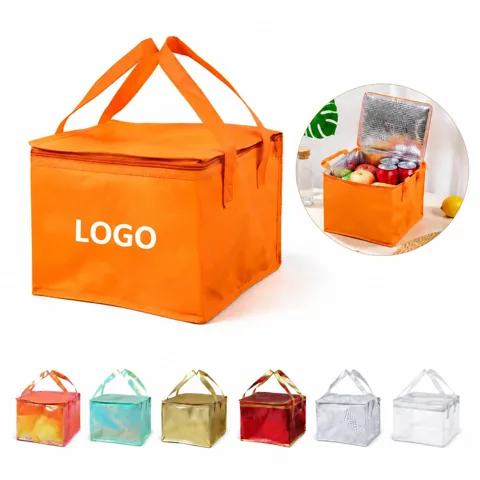 Foil Insulated Lunch Bag with Carry Handles, Thermal Cooler
