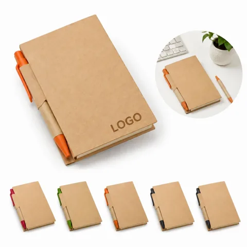 Eco Kraft Notebook with Pen Holder for Writing