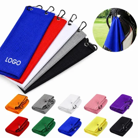 Microfiber Waffle Golf Towel with Clip for Bag