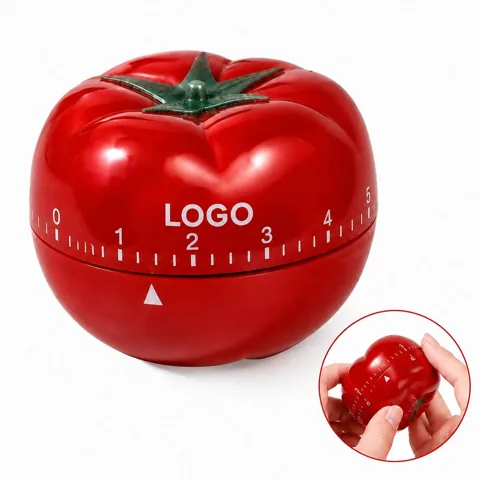 Tomato-Shaped Mechanical Kitchen Timer, 60-Minute