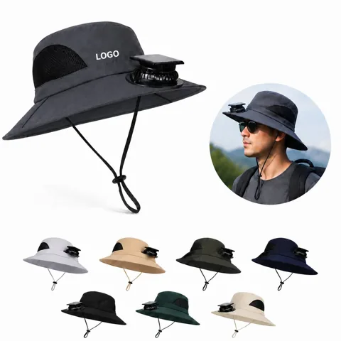 Solar Fan Fishing Hat with Auto Cooling Breeze