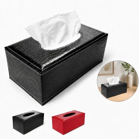 Magnetic PU Leather Tissue Box with Retro Design, Easy 2