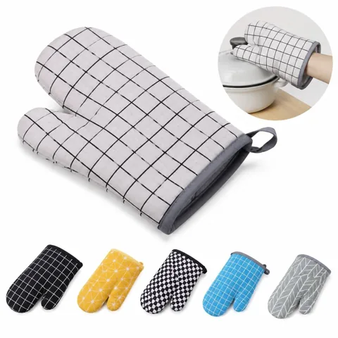 Heat-Resistant Oven Gloves with Extended Cuffs for Kitchen 2