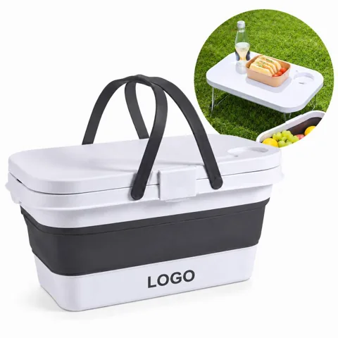 Collapsible Portable Picnic Basket with Foldable Design for Everyday Use