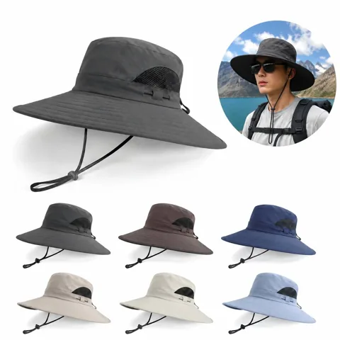 Wide Brim UV Protection Outdoor Sun Fishing Bucket Hat 2
