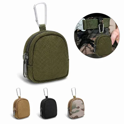 Tactical Coin Purse with Keychain, Durable Compact Zipper 2