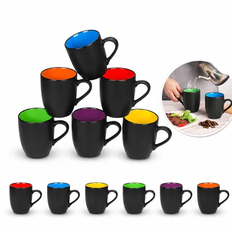 16 oz Matte Ceramic Couples Mug for Two 2