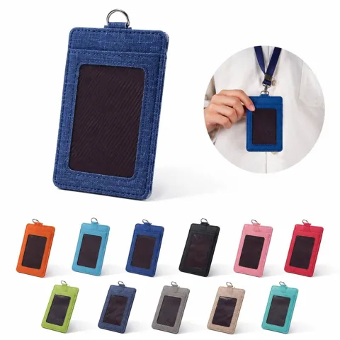 Slim Fabric ID Holder with transparent panel for Badges 2