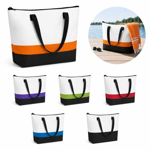 Three-Tone Tote Bag with Multiple Compartments for Everyday 2
