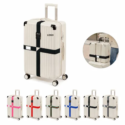 Adjustable Luggage Strap with ID Card Holder for Secure