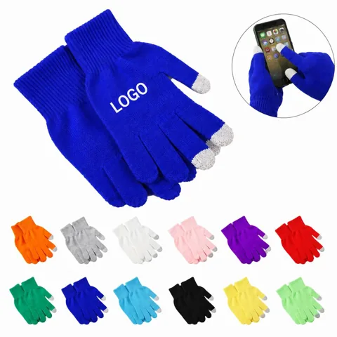 Acrylic Touch Screen Knit Gloves for Adults, Warm Winter