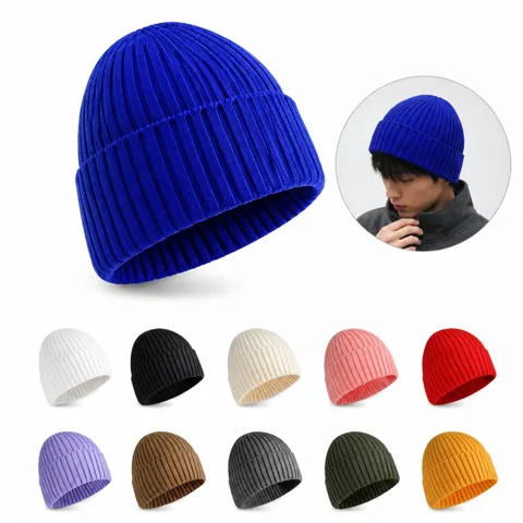Unisex Cuffed Soft Warm Knit Hat for Cold Weather 2