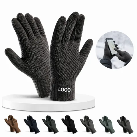 Fleece Lined Touchscreen Gloves for Men, Winter Stretch Fit