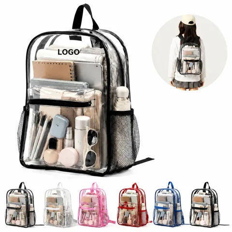 Clear PVC Backpack Transparent See-Through Bag for Stadium