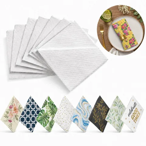 Recycled White 2-Ply Napkin for Dining, Absorbent & Soft 2