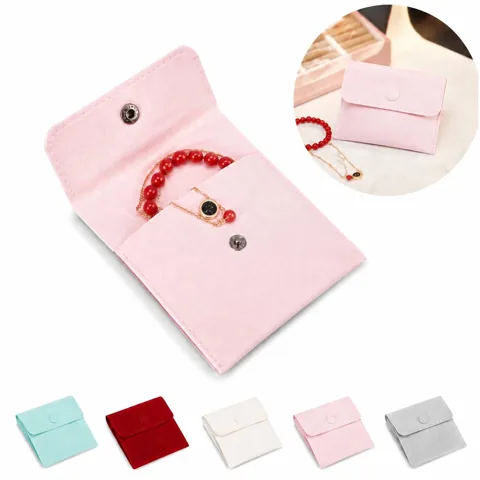 Stitched Velvet Jewelry Snap Bag, Scratch-Proof Storage 2
