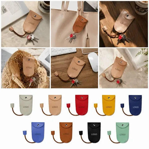 PU Leather Key Case with Keychain Ring for Scratch 1