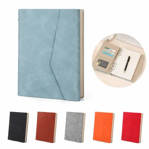 A5 Tri-Fold PU Binder Notebook with Ring and Zipper 2