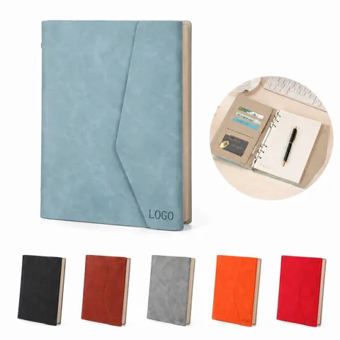 A5 Tri-Fold PU Binder Notebook with Ring and Zipper
