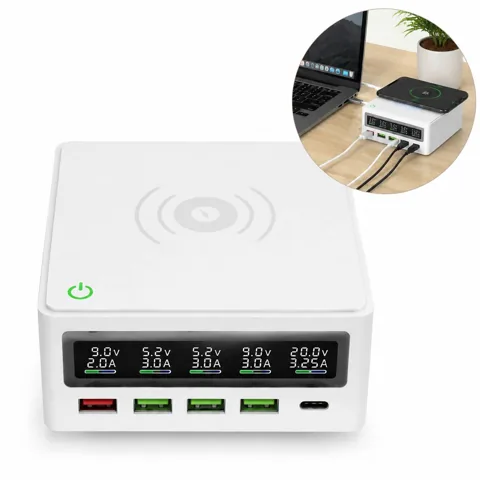 18W Multi-Port USB Wireless Fast Charger Station with Added Functionality 2