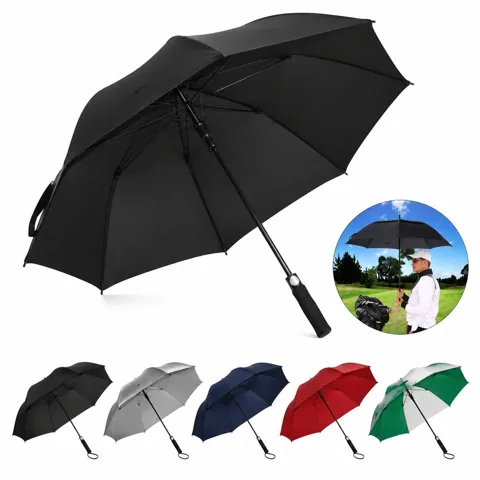 62 Inch Auto Open Golf Umbrella, Double Canopy Windproof 2