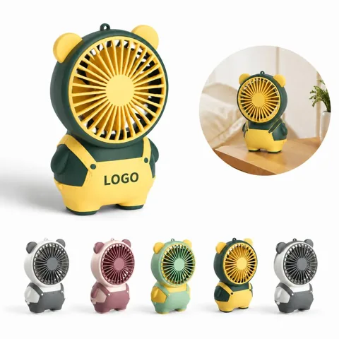 Cute Bear-Shaped USB Mini Fan, Portable Quiet Cooling Desk