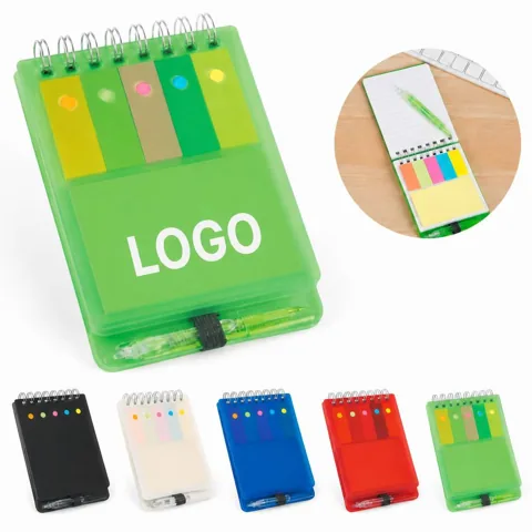 Waterproof Pocket Notebook Set with Pen and Sticky Tabs