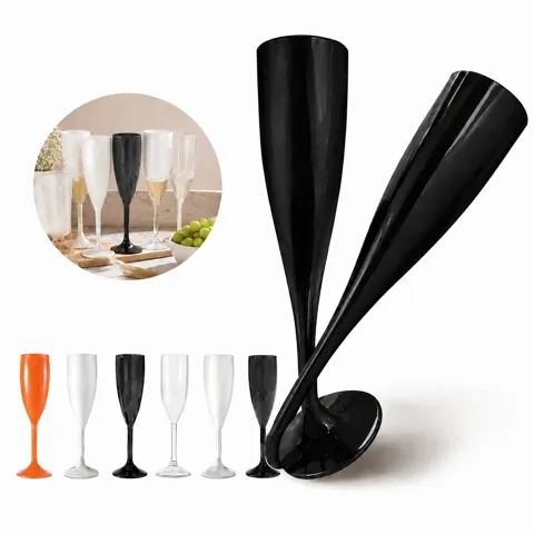 Reusable Plastic Champagne Glasses, 5.5oz Shatterproof for Everyday Use 2