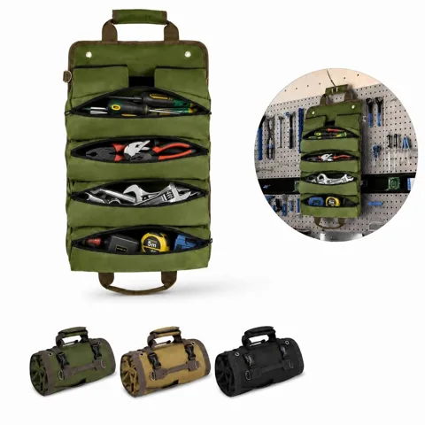 Heavy Duty Waterproof Tool Roll Bag with Multiple Pockets 2