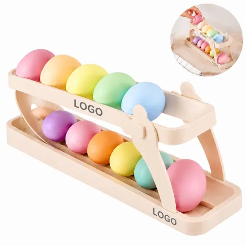 Foldable Rolling Egg Dispenser with Wheels, ABS Plastic