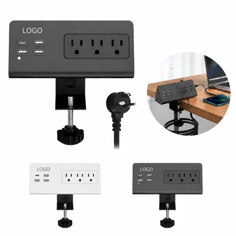 USB-C Edge Mount Power Strip with Fast Charging for Desk